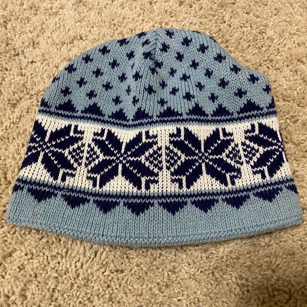 Vintage 90s XXX Adult Snowboard Fair Isle Knit Beanie One Size